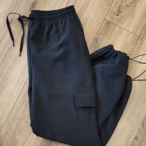 PINK Victoria's Secret Black Cargo Fleece Lined Jogher Pants